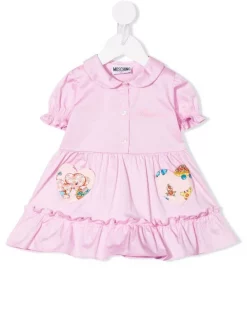( Nouvelle Collection ) Moschino Kids Robe à Logo Brodé Enfant