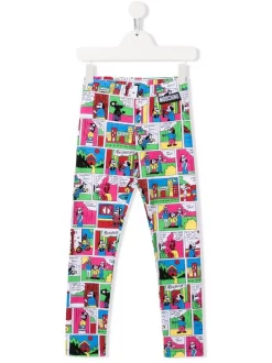( Nouvelle Collection ) Moschino Kids 83256 MULTICOLOR Legging à Imprimé All-over Enfant