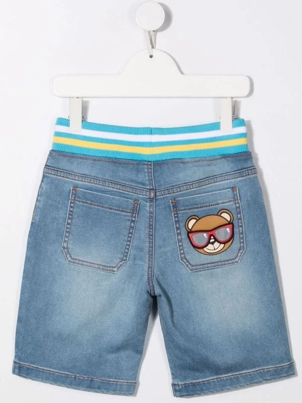 ( Nouvelle Collection ) Moschino Kids 40129 BLUE Short En Jean à Logo Imprimé Enfant 4 ( Nouvelle Collection ) Moschino Kids 40129 BLUE Short En Jean à Logo Imprimé Enfant – Image 2
