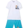 ( Nouvelle Collection ) Moschino Kids Survêtement à Imprimé Toy Bear 84506 BLUE WHITE -Moschino Kids Soldes Boutique 17695176 37111666 600