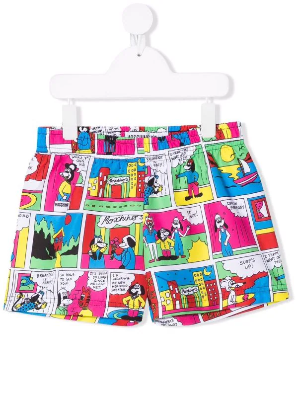 ( Nouvelle Collection ) Moschino Kids Short De Bain à Imprimé Graphique Enfant 3 ( Nouvelle Collection ) Moschino Kids Short De Bain à Imprimé Graphique Enfant
