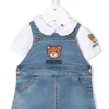 ( Nouvelle Collection ) Moschino Kids Robe En Jean à Motif Teddy Bear Enfant