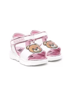 Moschino Kids Sandales à Patch Teddy WHITE/PINK