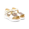 Moschino Kids Sandales à Ornements En Cristal WHITE/GOLD -Moschino Kids Soldes Boutique 17712355 38174234 600