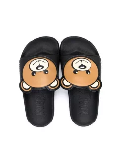 Moschino Kids Claquettes à Patch Toy Bear NERO -Moschino Kids Soldes Boutique 17726535 38872662 600