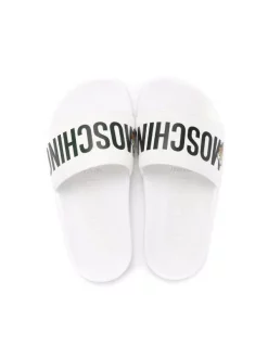 ( Nouvelle Collection ) Moschino Kids Claquettes à Logo Imprimé BIANCO NERO 7 ( Nouvelle Collection ) Moschino Kids Claquettes à Logo Imprimé BIANCO NERO -Moschino Kids Soldes Boutique 17726568 38674279 600