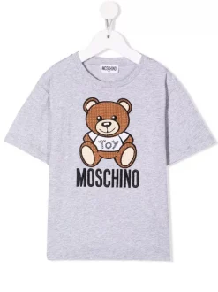 ( Nouvelle Collection ) Moschino Kids T-shirt à Logo Teddy Imprimé Enfant