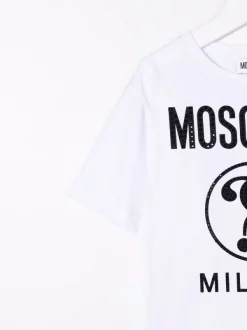( Nouvelle Collection ) Moschino Kids T-shirt à Logo Imprimé '10101' WHITE -Moschino Kids Soldes Boutique 17791950 38359294 600