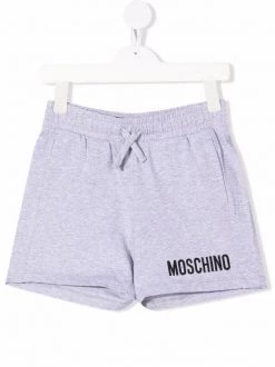 ( Nouvelle Collection ) Moschino Kids 60926 GREY Short à Logo Imprimé Enfant