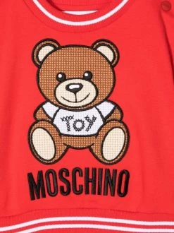( Nouvelle Collection ) Moschino Kids Robe à Imprimé Teddy Bear 50109 RED -Moschino Kids Soldes Boutique 17792841 38246636 600
