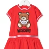 ( Nouvelle Collection ) Moschino Kids Robe à Imprimé Teddy Bear 50109 RED -Moschino Kids Soldes Boutique 17792841 38249050 600