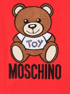 ( Nouvelle Collection ) Moschino Kids 50109 RED T-shirt à Logo Imprimé Enfant -Moschino Kids Soldes Boutique 17793224 38357594 600