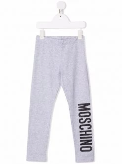 ( Nouvelle Collection ) Moschino Kids 60926 GREY Legging à Logo Imprimé Enfant