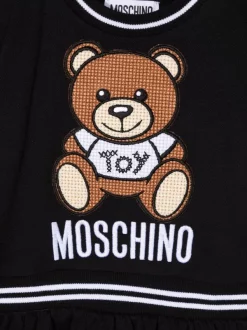 ( Nouvelle Collection ) Moschino Kids 60100 BLACK Robe à Imprimé Teddy Bear Enfant -Moschino Kids Soldes Boutique 17793339 38246716 600