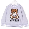 ( Nouvelle Collection ) Moschino Kids '60926' GREY Sweat à Logo Brodé Enfant -Moschino Kids Soldes Boutique 17800847 38353564 600