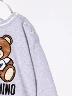 ( Nouvelle Collection ) Moschino Kids '60926' GREY Sweat à Logo Brodé Enfant -Moschino Kids Soldes Boutique 17800847 38354071 600