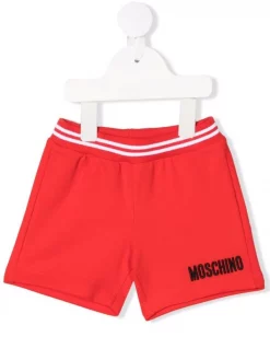 ( Nouvelle Collection ) Moschino Kids Short De Sport à Logo Imprimé 50109 RED