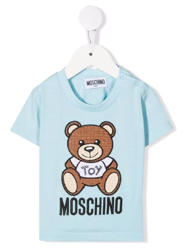( Nouvelle Collection ) Moschino Kids T-shirt à Imprimé Teddy Bear '40304' BLUE 3 ( Nouvelle Collection ) Moschino Kids T-shirt à Imprimé Teddy Bear '40304' BLUE