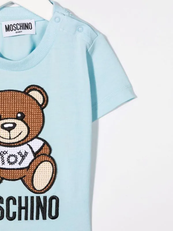 ( Nouvelle Collection ) Moschino Kids T-shirt à Imprimé Teddy Bear '40304' BLUE 5 ( Nouvelle Collection ) Moschino Kids T-shirt à Imprimé Teddy Bear '40304' BLUE – Image 3