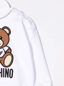 ( Nouvelle Collection ) Moschino Kids Sweat à Logo Brodé '10101' WHITE -Moschino Kids Soldes Boutique 17804182 38353307 600