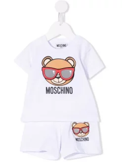 ( Nouvelle Collection ) Moschino Kids Ensemble Haut-short à Logo Imprimé Enfant