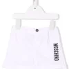 ( Nouvelle Collection ) Moschino Kids '10101' WHITE Short De Sport à Logo Imprimé Enfant -Moschino Kids Soldes Boutique 17804485 38488455 600
