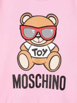 ( Nouvelle Collection ) Moschino Kids 50206 PINK Sweat à Imprimé Teddy Bear Enfant -Moschino Kids Soldes Boutique 17805093 38480952 600
