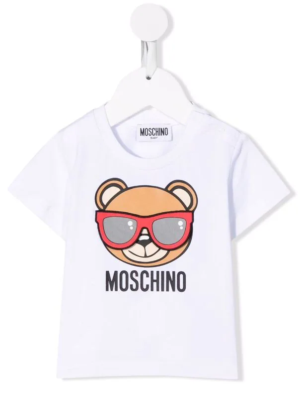 ( Nouvelle Collection ) Moschino Kids T-shirt à Logo Imprimé '10101' WHITE 3 ( Nouvelle Collection ) Moschino Kids T-shirt à Logo Imprimé '10101' WHITE