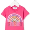 ( Nouvelle Collection ) Moschino Kids T-shirt En Coton à Motif Teddy Bear 50557 ROSA -Moschino Kids Soldes Boutique 17857691 37783768 600