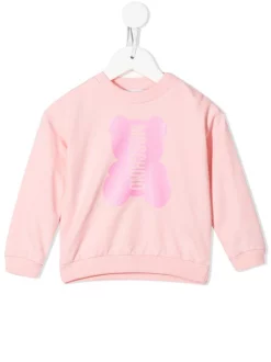( Nouvelle Collection ) Moschino Kids Sweat à Logo Teddy Imprimé 50209 PINK