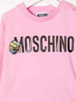 ( Nouvelle Collection ) Moschino Kids Survêtement En Coton à Logo Minion Imprimé 50206 PINK -Moschino Kids Soldes Boutique 17869508 38162061 600