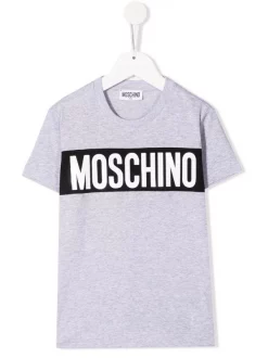( Nouvelle Collection ) Moschino Kids T-shirt à Logo Imprimé 60926 GRIGIO CHIARO