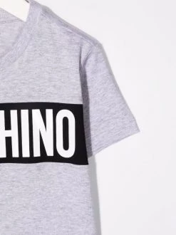 ( Nouvelle Collection ) Moschino Kids T-shirt à Logo Imprimé 60926 GRIGIO CHIARO -Moschino Kids Soldes Boutique 17888093 37957609 600