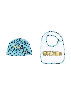 ( Nouvelle Collection ) Moschino Kids Lot Bonnet-bavoir à Imprimé Graphique Enfant