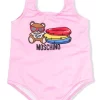 ( Nouvelle Collection ) Moschino Kids Maillot De Bain à Logo Imprimé 50206 ROSA -Moschino Kids Soldes Boutique 17897212 37817510 600