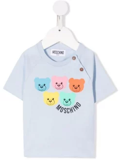 ( Nouvelle Collection ) Moschino Kids 40076 BLUE BELL T-shirt à Motif Teddy Bear Enfant