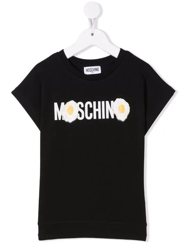 ( Nouvelle Collection ) Moschino Kids 60100 NERO T-shirt à Imprimé Sunny Side Egg Enfant 3 ( Nouvelle Collection ) Moschino Kids 60100 NERO T-shirt à Imprimé Sunny Side Egg Enfant