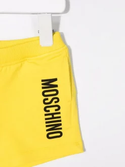 ( Nouvelle Collection ) Moschino Kids 51680 GIALLO Short à Logo Imprimé Enfant -Moschino Kids Soldes Boutique 17901900 37807775 600