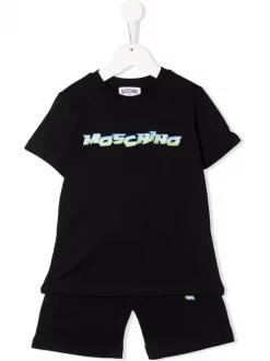( Nouvelle Collection ) Moschino Kids 60100 NERO Survêtement En Coton Enfant