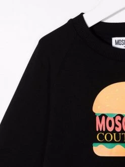 ( Nouvelle Collection ) Moschino Kids 60100 NERO Sweat à Logo Hamburger Enfant -Moschino Kids Soldes Boutique 17904869 37778615 600