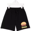( Nouvelle Collection ) Moschino Kids 60100 NERO Short De Jogging à Logo Hamburger Enfant -Moschino Kids Soldes Boutique 17906523 37782569 600