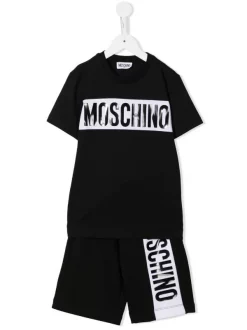 ( Nouvelle Collection ) Moschino Kids Ensemble Haut-short à Logo Imprimé Enfant