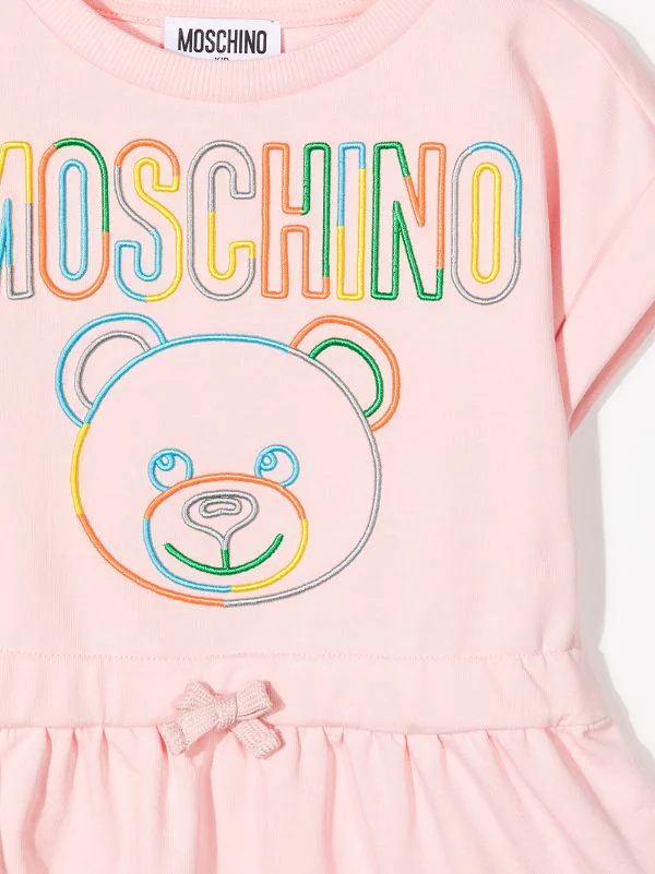 ( Nouvelle Collection ) Moschino Kids Robe à Motif Teddy Bear Brodé 50209 5 ( Nouvelle Collection ) Moschino Kids Robe à Motif Teddy Bear Brodé 50209 – Image 3