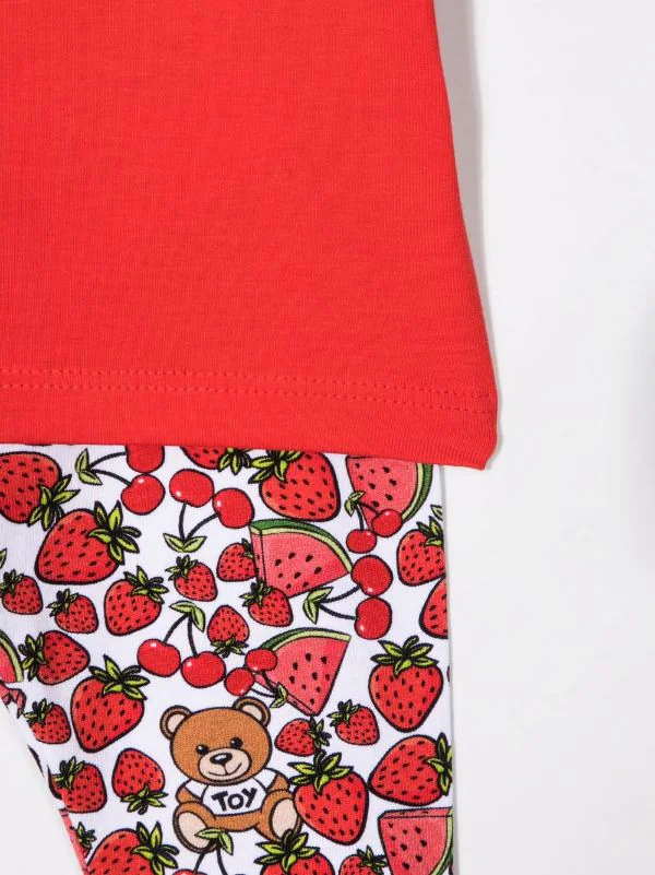 ( Nouvelle Collection ) Moschino Kids 50109 ROSSO Ensemble Haut-legging à Motif Teddy Bear Enfant 5 ( Nouvelle Collection ) Moschino Kids 50109 ROSSO Ensemble Haut-legging à Motif Teddy Bear Enfant – Image 3