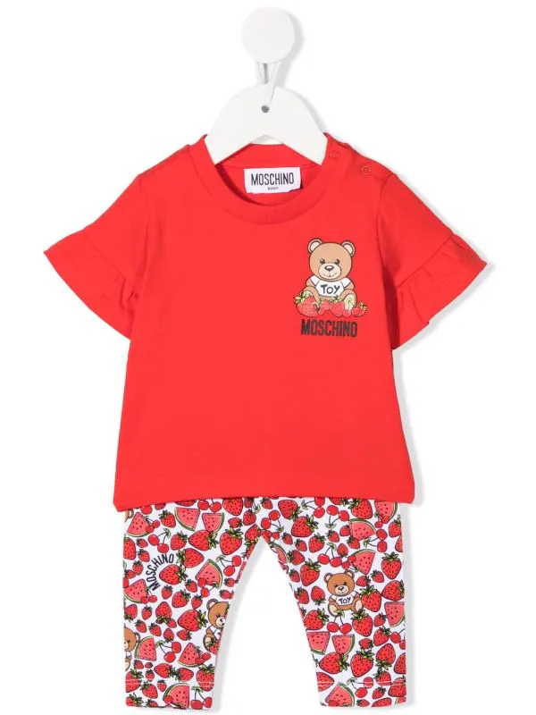 ( Nouvelle Collection ) Moschino Kids 50109 ROSSO Ensemble Haut-legging à Motif Teddy Bear Enfant 3 ( Nouvelle Collection ) Moschino Kids 50109 ROSSO Ensemble Haut-legging à Motif Teddy Bear Enfant