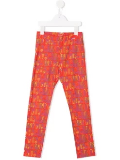 ( Nouvelle Collection ) Moschino Kids Legging à Logo Imprimé 82804 ROSSO/ MULTICOLOR