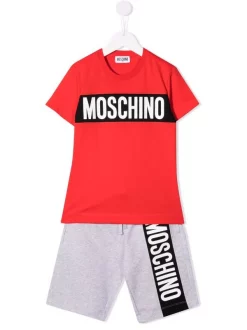 ( Nouvelle Collection ) Moschino Kids Survêtement à Logo Imprimé 50109 RED/ GREY