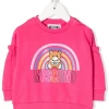 ( Nouvelle Collection ) Moschino Kids 50557 FUCSIA Sweat à Logo Imprimé Enfant -Moschino Kids Soldes Boutique 17920170 37870668 600