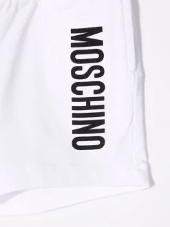 ( Nouvelle Collection ) Moschino Kids 10101 BIANCO Short à Logo Imprimé Enfant -Moschino Kids Soldes Boutique 17920210 37869649 600