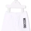 ( Nouvelle Collection ) Moschino Kids 10101 BIANCO Short à Logo Imprimé Enfant -Moschino Kids Soldes Boutique 17920210 37869697 600